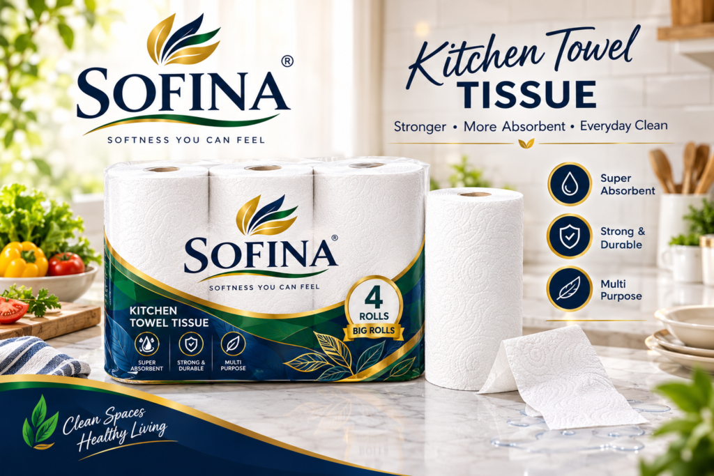 SOFINA Kitchen Towels are designed for everyday kitchen cleaning and drying. They are versatile, absorbent, and convenient for maintaining a clean and hygienic kitchen. 🧽 Main Uses Drying hands after washing Drying dishes, plates, glasses, and utensils Wiping kitchen counters and countertops Cleaning spills and food messes Wiping appliances such as microwaves, refrigerators, and ovens Cleaning tables and dining surfaces Absorbing excess oil from fried foods Handling everyday kitchen cleaning tasks Keeping cooking areas neat and hygienic ✨ Perfect For Homes • Restaurants • Cafés • Offices • Bakeries • Catering & Commercial Kitchens SOFINA Kitchen Towels — Clean, Dry & Fresh, Every Day.